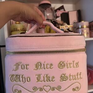 Juicy Couture Pink Cosmetic Bag with Gold Accents